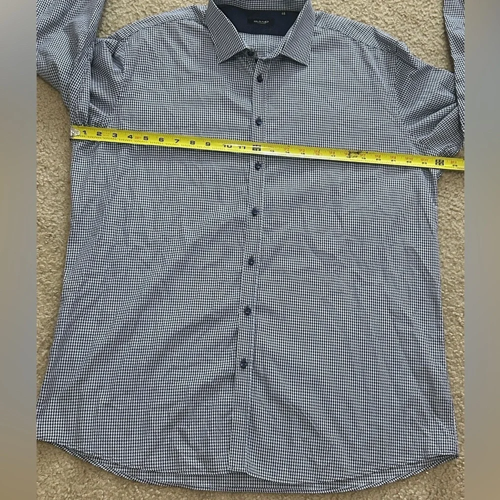 Sand Copenhagen Men’s Size 46 Houndstooth Check Shirt - Picture 4 of 6